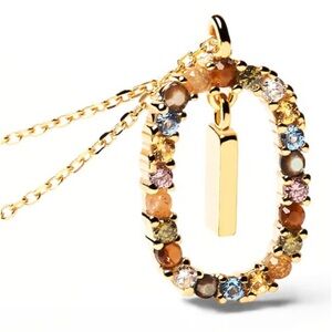 PD POALA Multi-Color "I" Pendant in Sterling Silver/18K Gold Plate BRAND NEW